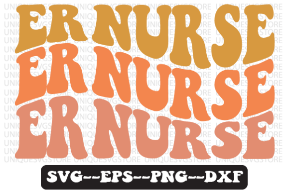 Er Nurse Wavy Retro Svg Design for Crafts Graphics