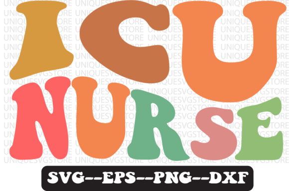 ICU Nurse Groovy Retro SVG: Graphics for Crafts
