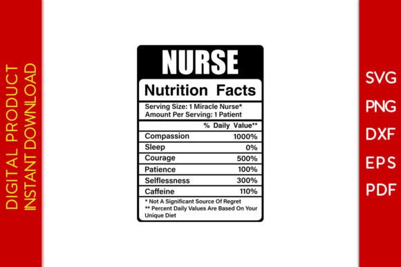 Nurse Nutrition Facts SVG: Graphics for Crafts