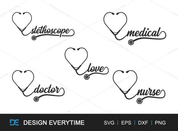 Stethoscope Heart SVG: Graphics for Crafts