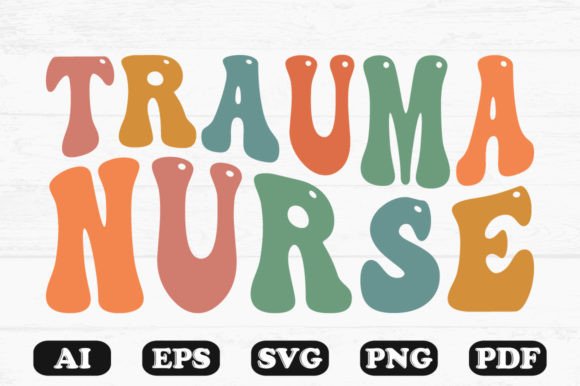 Trauma Nurse Retro Wavy SVG: Graphics for Crafts